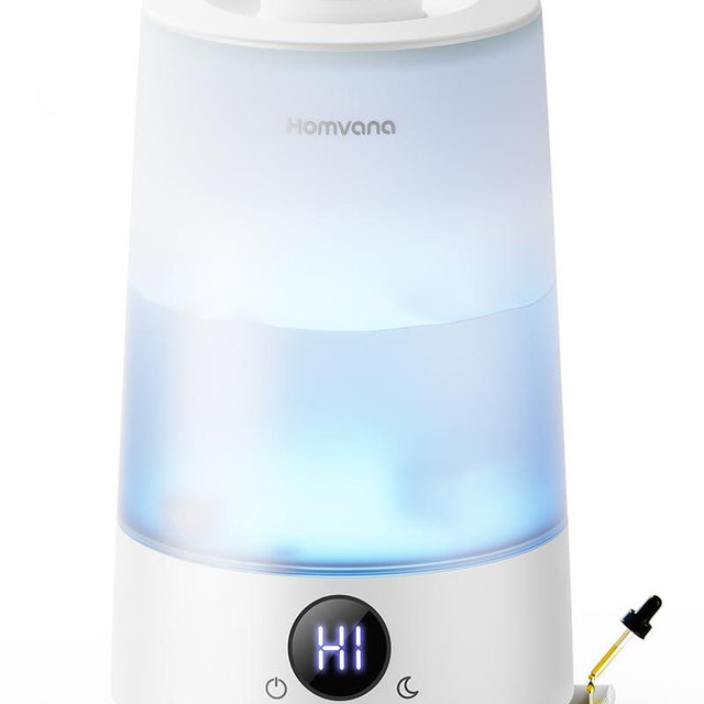 Homvana 3.6L Cool Mist Humidifiers for Bedroom, Large Room, Home, Whole House, Office, Living Room, 34H Top Fill Easy to Clean, Humidifier for Baby, Nursery, Infants, Kids, Toddlers, BPA-Free (White)
