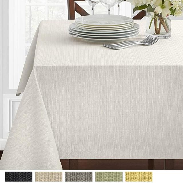 Benson Mills Textured Fabric Tablecloth (60 X 104, White)