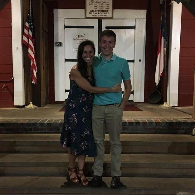 Outside of Angus Barn the day Wyatt asked me to marry him!