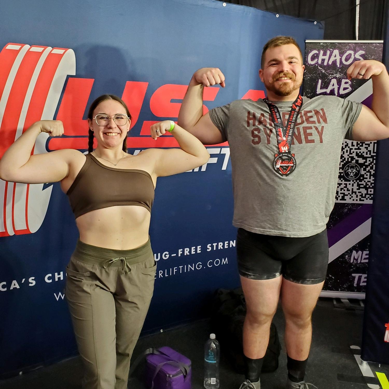 7yr dating anniversary at the USAPL powerlifting competition, November 19, 2023