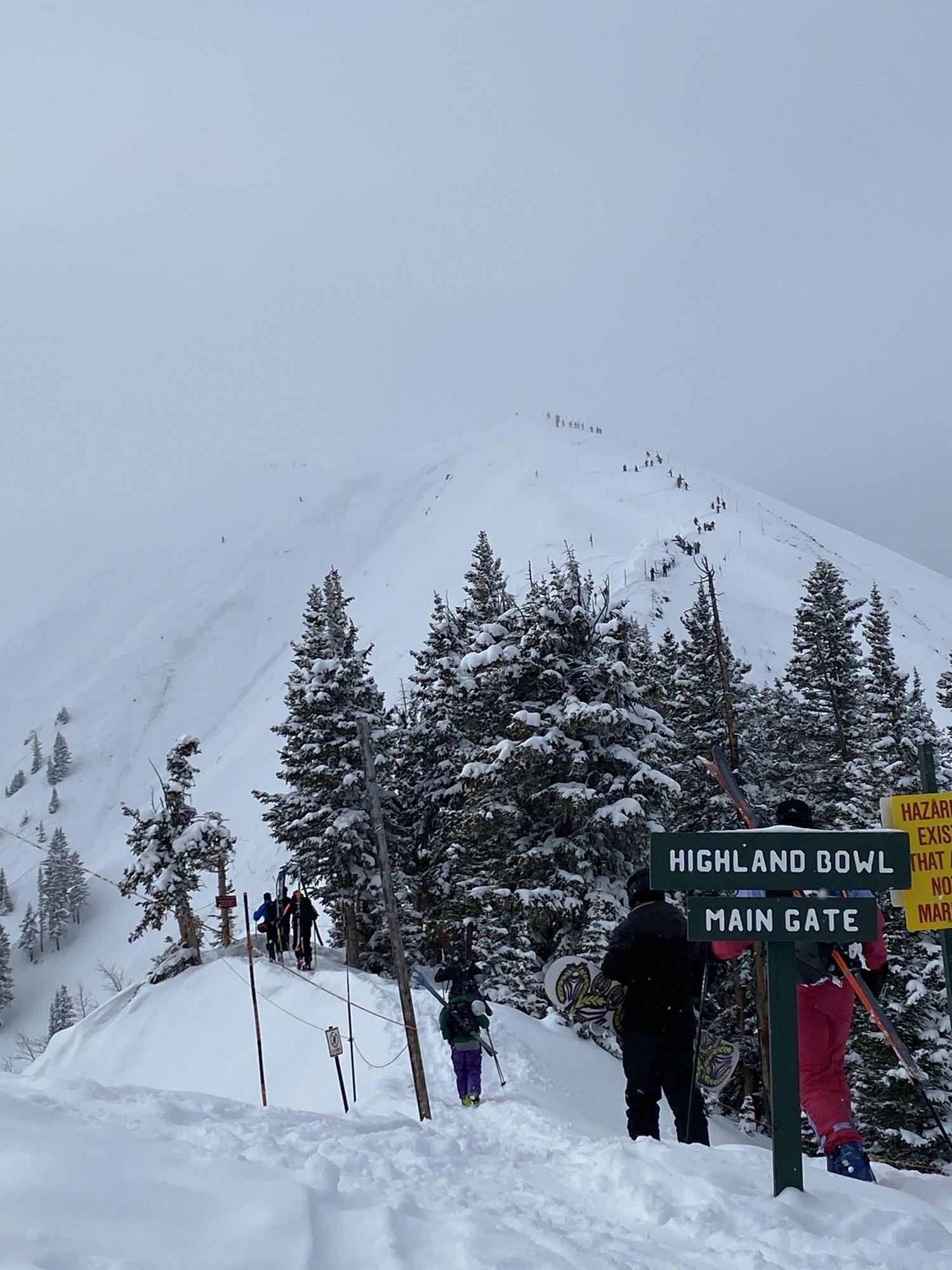 The entry for the hike up Highland’s bowl