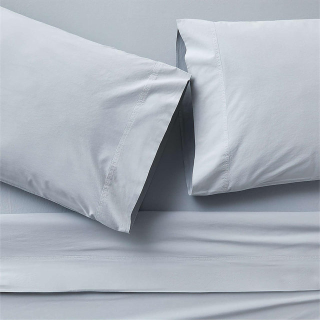 Organic Cotton Mist Blue Full Bed Sheet Set