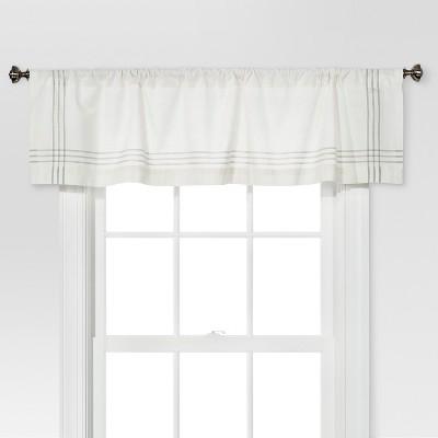 Window Valance - Cream/Gray Plaid Border - Threshold™
