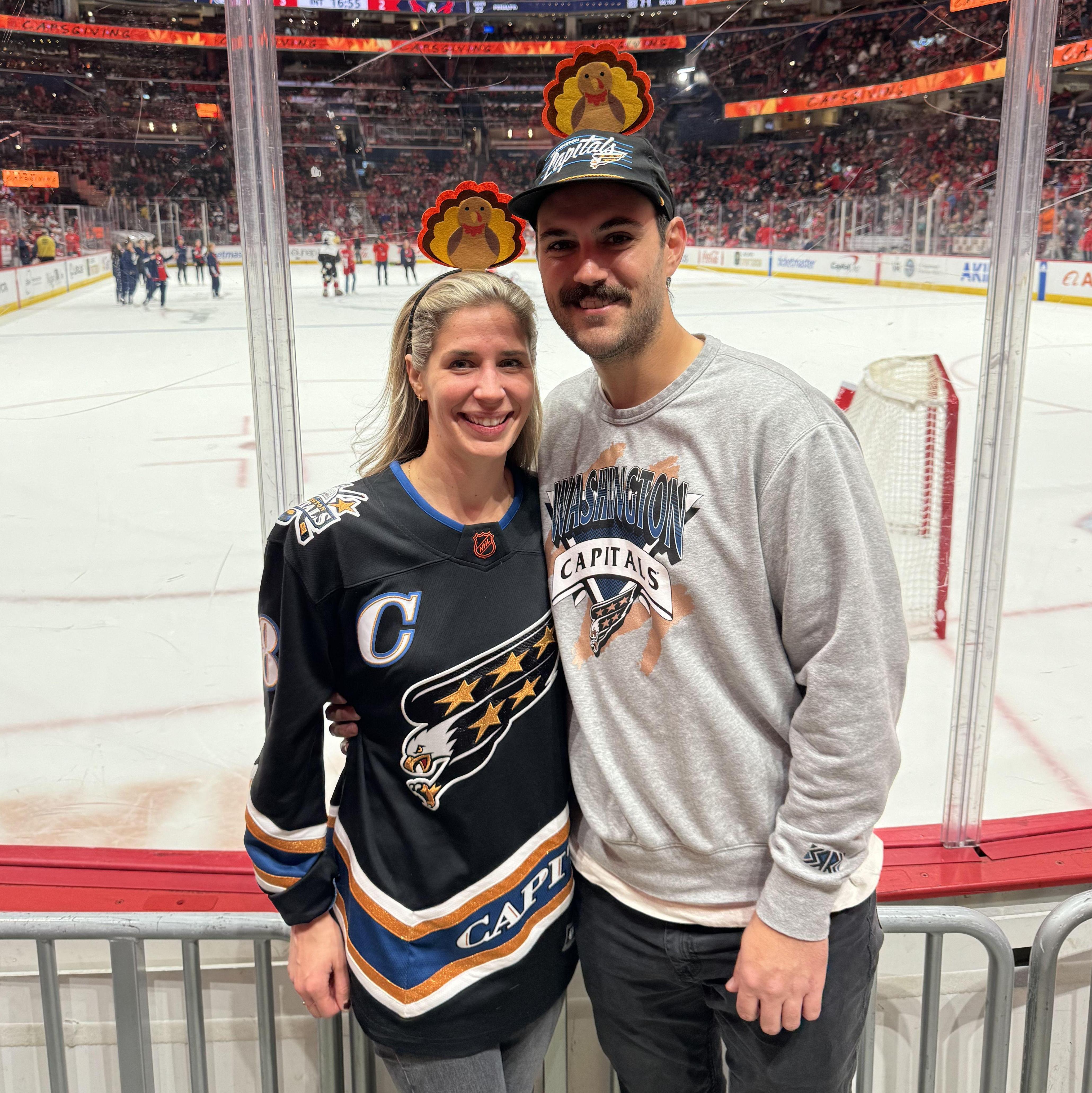 First Capitals hockey game together! The caps came back late in the 3rd period to tie and then won in OT