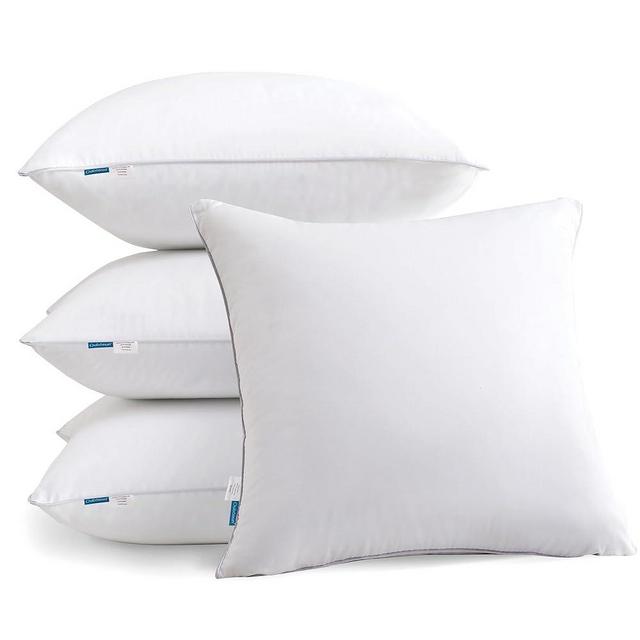 Oubonun 18"x18" Pillow Inserts (Set of 4) - 100% Cotton Cover, Square Throw Pillow Inserts for Couch, Sofa, Bed - Decorative 18 Inch White Pillow Inserts
