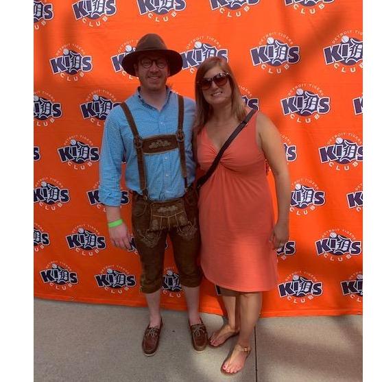Brendan and Lindsey at a Tiger Game In Detroit.