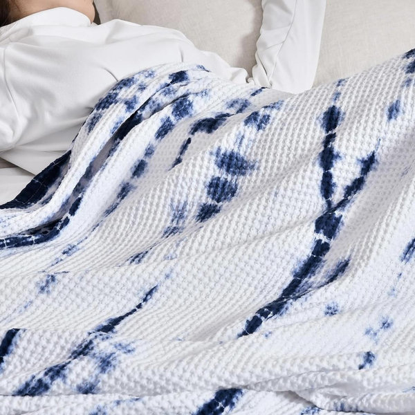 Cotton Tie-dye Waffle Weave Blanket King