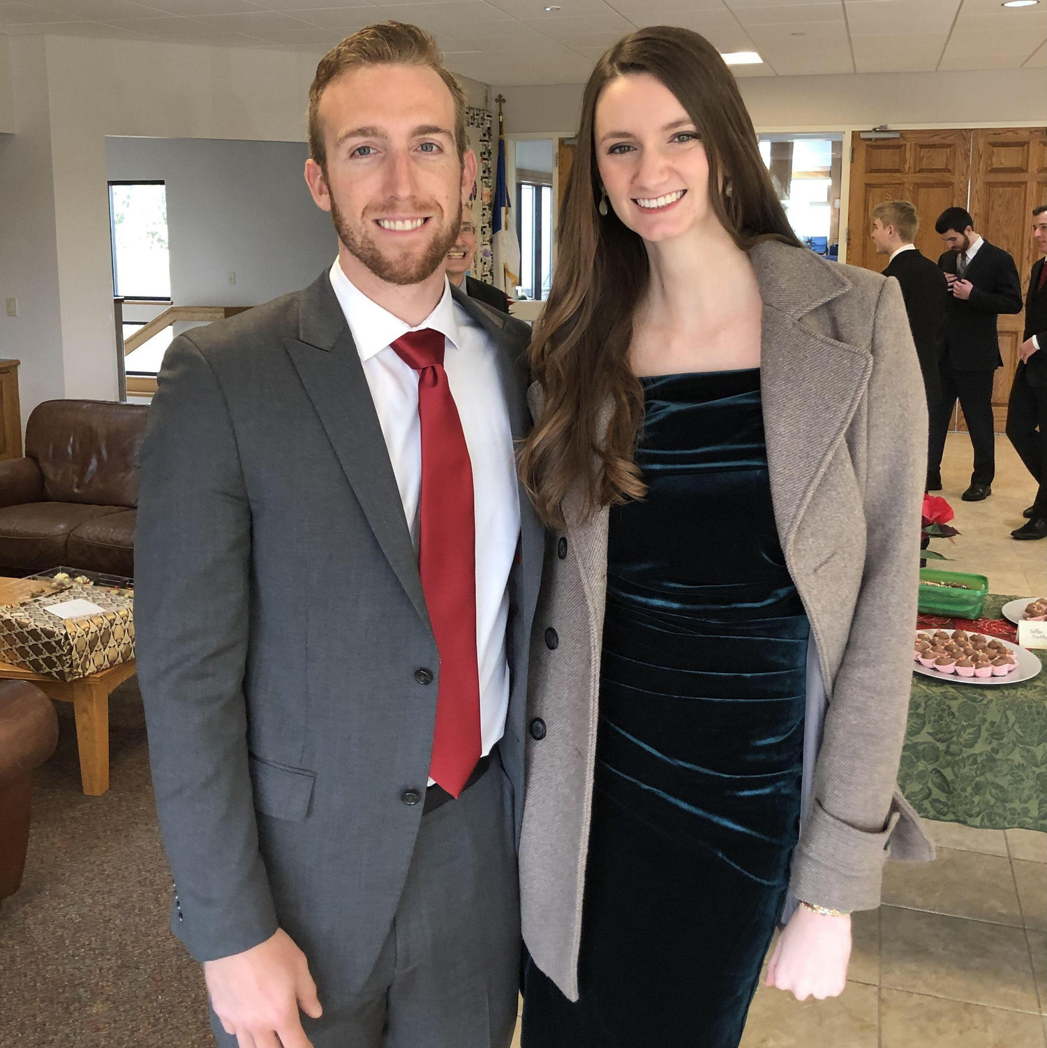 At Lizzy and Nolan's wedding in Madison, exactly one month after our first date!