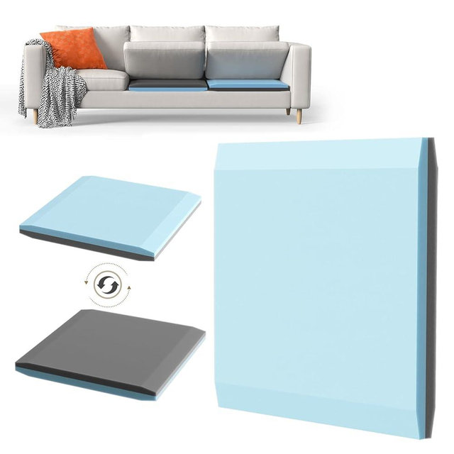 Sellmazon Couch Cushion Support for Sagging Cushions 20''x20'', Two in One Sofa Cushion Support to Repair Sagging Seats, Lift Saggy Seats, Extend Couch's Life, Blue & Grey 1PC