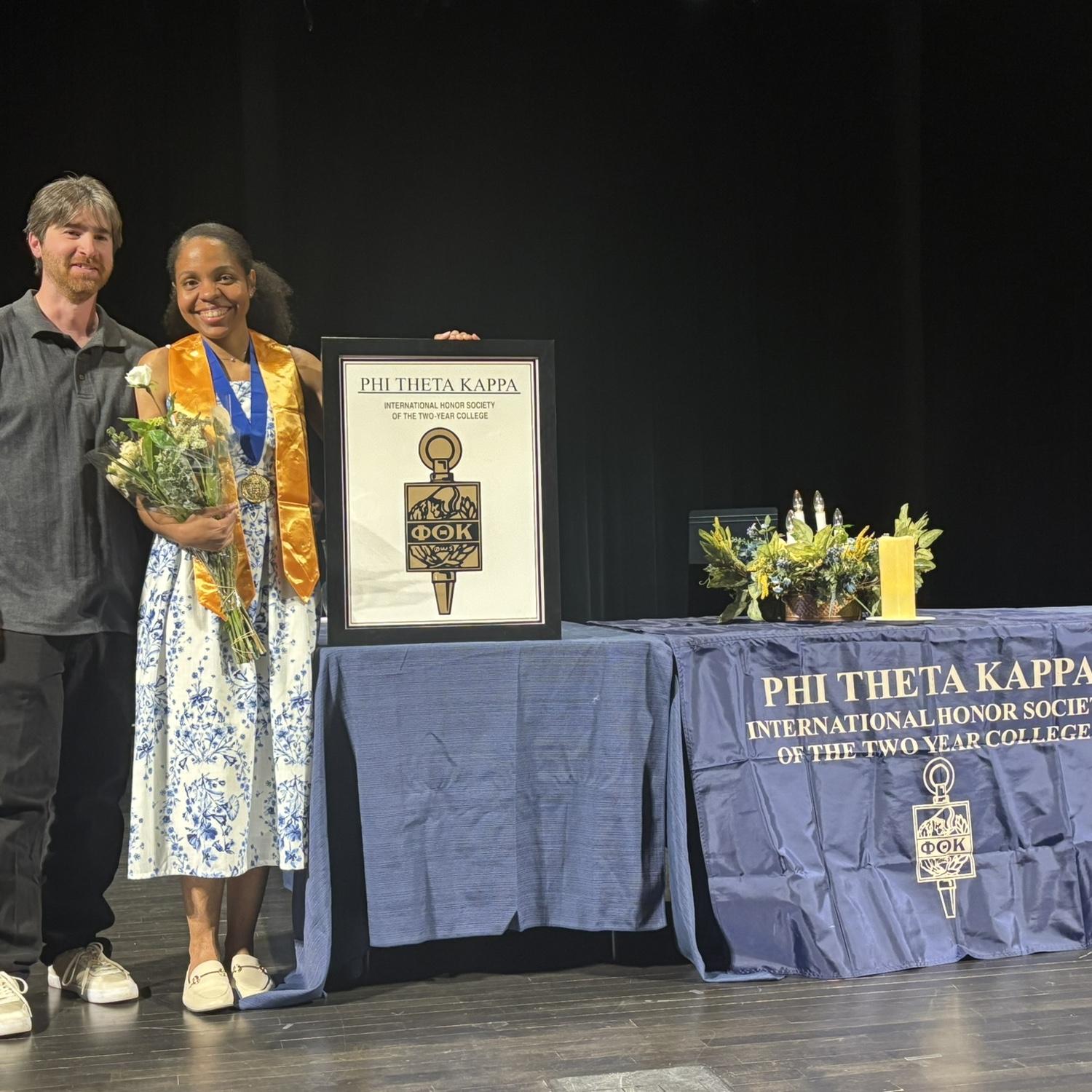 Celebrating Juliana’s big accomplishment in school - She is a member of Phi Theta Kappa (honor society)!