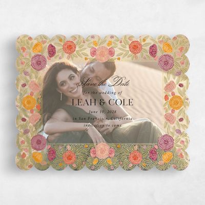 Purple Scalloped Wedding Save the Date - Isolde Photo Foil