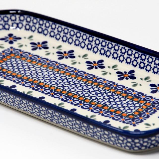 Polish Pottery Bread Tray Mosaic Flower Design