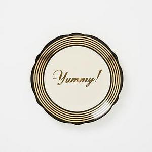 Fishs Eddy Gilded Word Side Plate, Yummy
