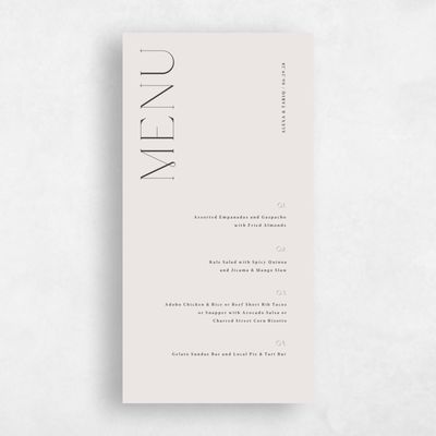 Beige Elegant Wedding Menu - Gothenburg