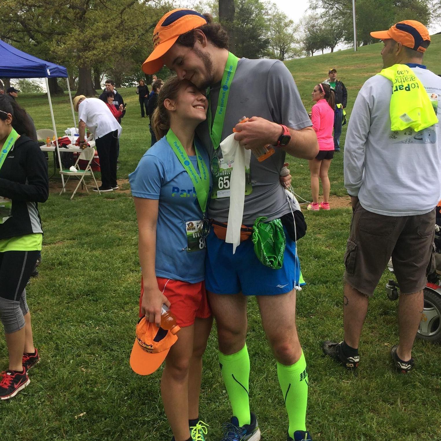 Our first half marathon together! (His 1st, her 3rd)