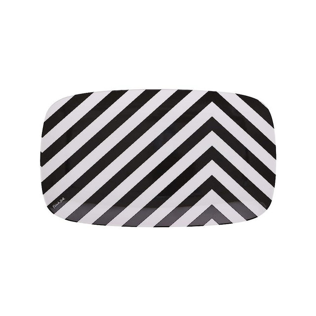 French Bull 13" Rectangular Platter - Melamine Platters and Serving Ware - Plate, Dish, Serving, Collection - Black & White
