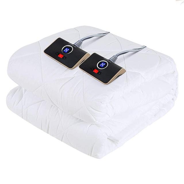 Westinghouse Heated Mattress Pad Queen Dual Control 10 Heat Settings & 12-Hour Auto-Off, Quilted, White
