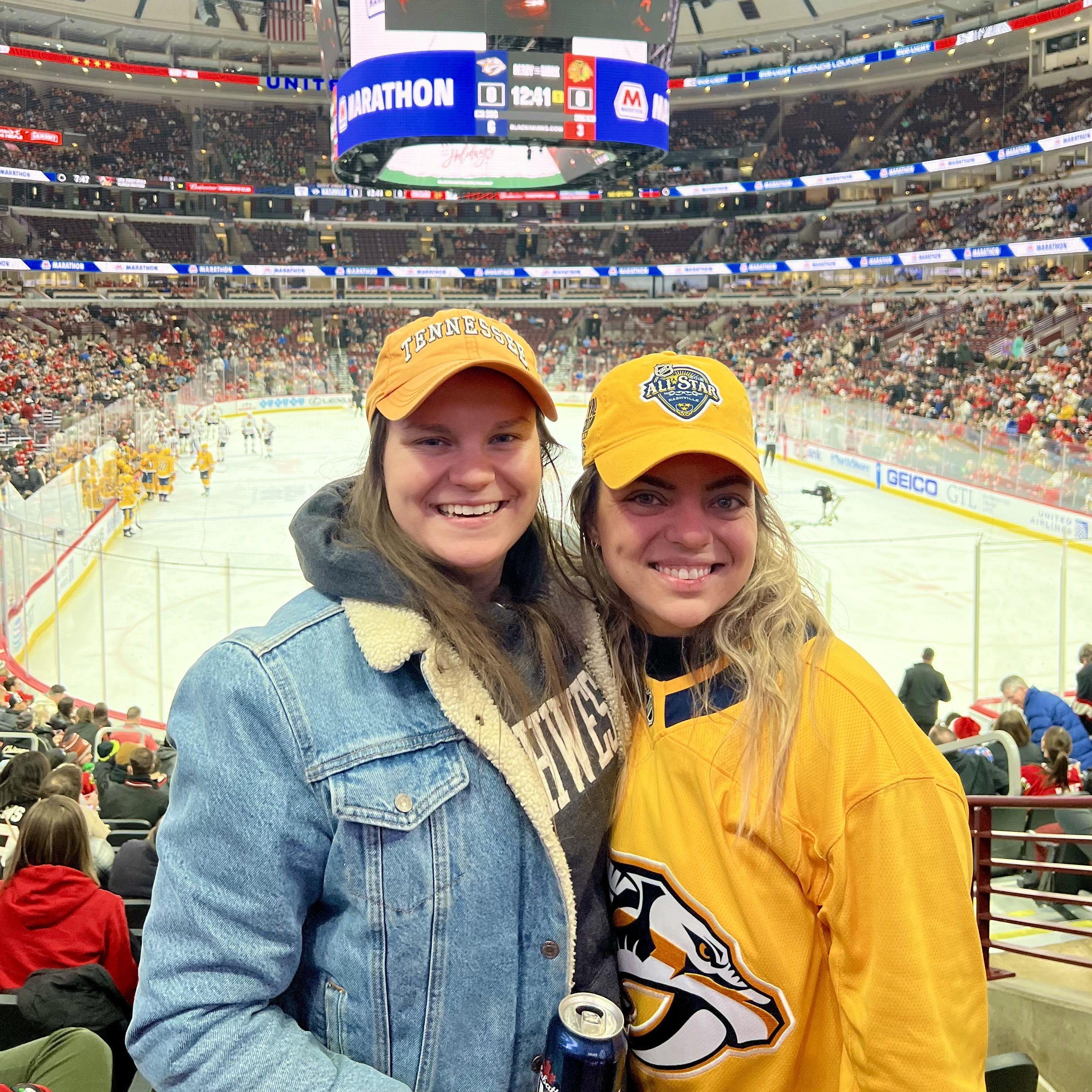 Catching a matchup between our favorite hockey team, the Nashville Predators, and their local rival, the Chicago Blackhawks (December 2022)
