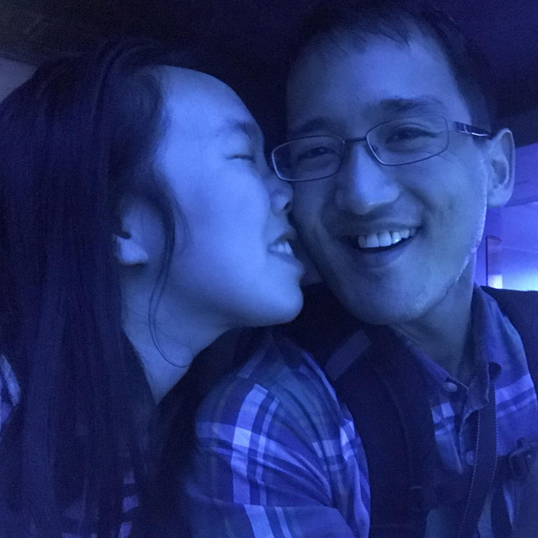 Selfie at the aquarium in Osaka, Japan.