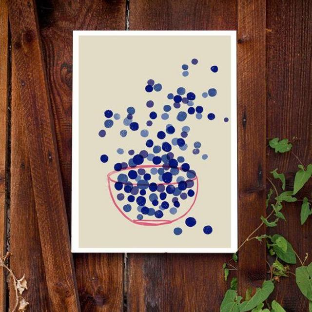 Kitchen Art Print - Blueberry