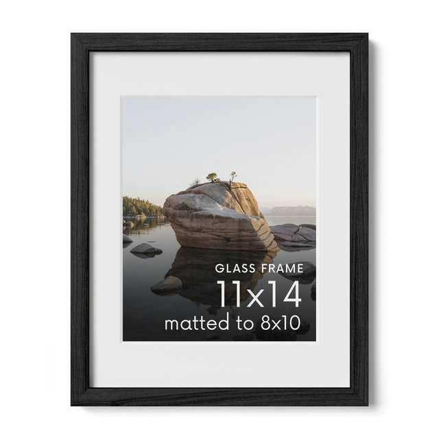 Haus and Hues Oak Picture Frame with Glass, Black, 11x14