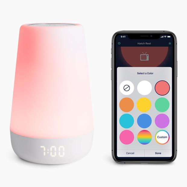 HatchRest+ Sound Machine, Night Light, Time-to-Rise plus Audio Monitor