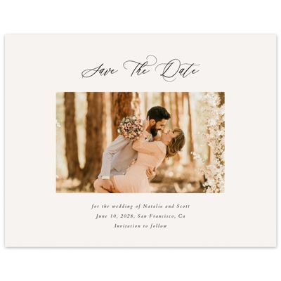 Beige Rustic Wedding Digital Save the Date - Chapel Photo