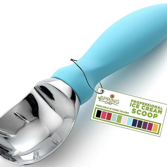 Spring Chef Ice Cream Scoop with Comfortable Handle, Professional Heavy Duty Sturdy Scooper, Premium Kitchen Tool for Cookie Dough, Gelato, Sorbet, Teal