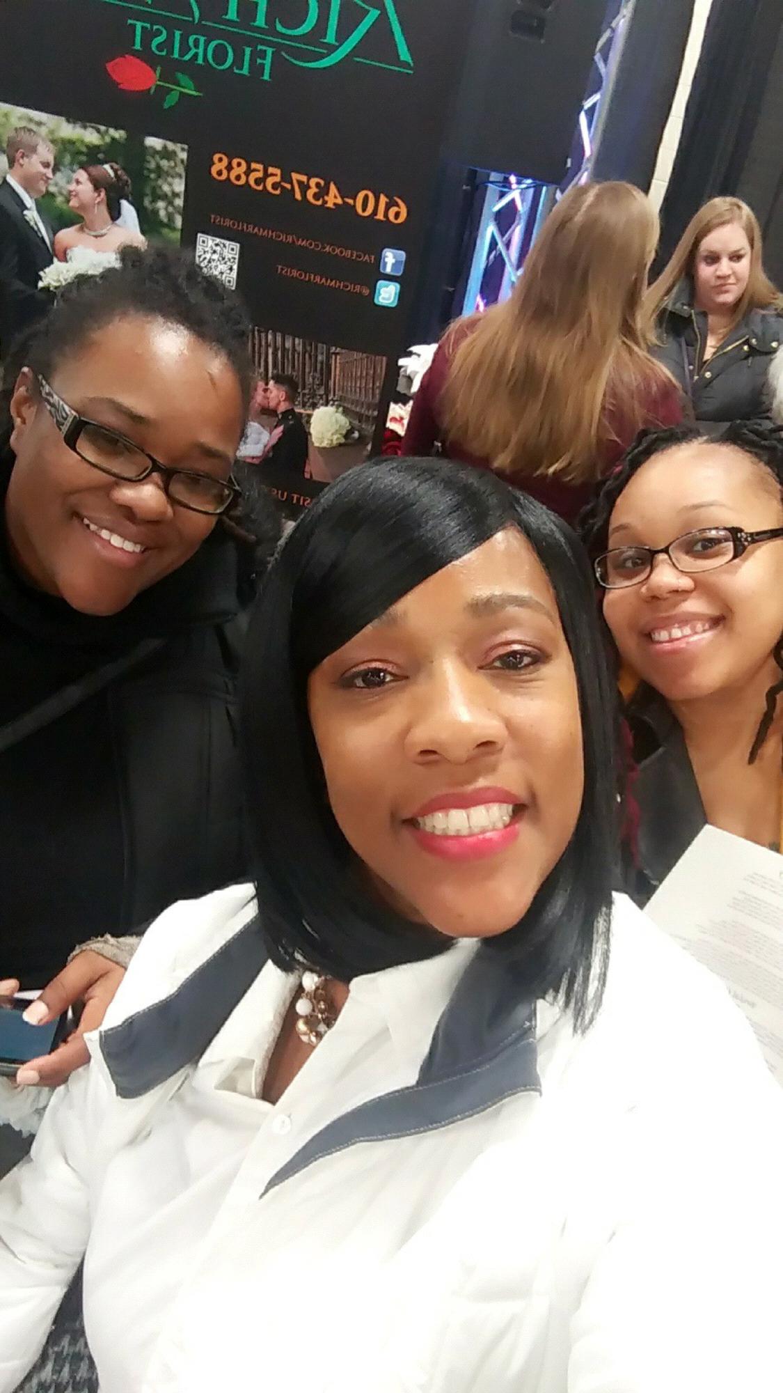 The bride, her mother and matron of honor at Leigh Valley Bridal Show