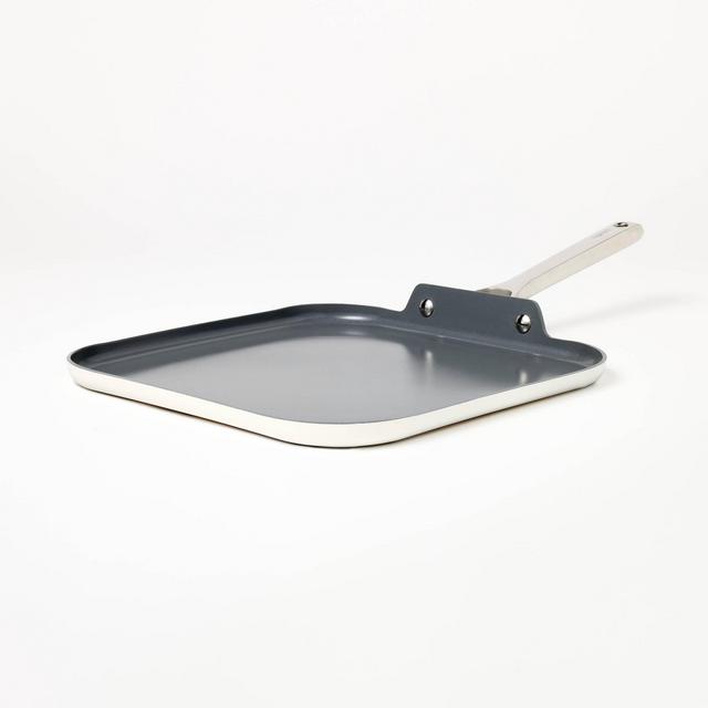 Nonstick Ceramic Single Burner Griddle Pan Cream - Figmint™