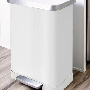 Qualiazero 75L / 20 Gallon Rectangular Step Can - Matte White - 20 Gallons