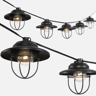 10' Rustic Farmhouse Incandescent Shade String Lights
