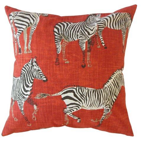 Akia Pillow, Red/Multi 22x22