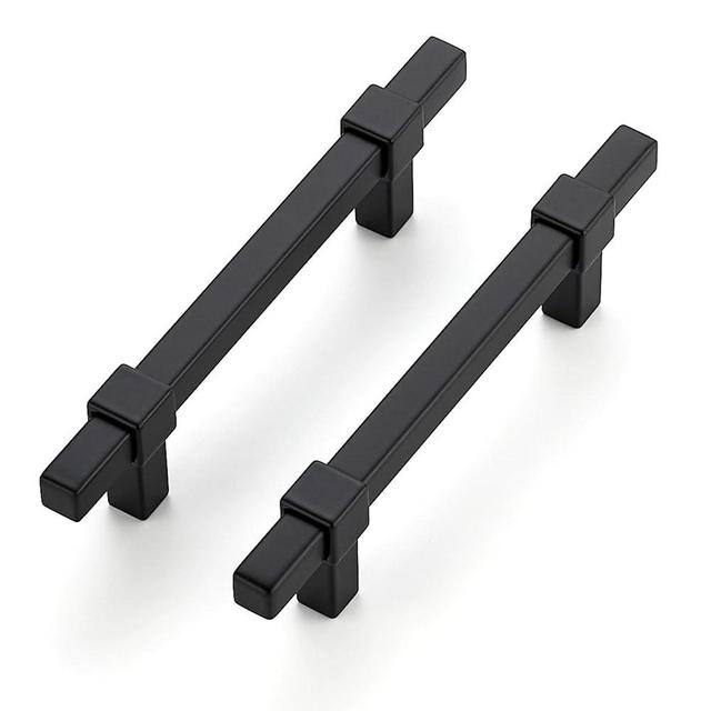 Ravinte Decor 15 Pack Black Cabinet Handles - 3-3/4" Hole Center Cabinet Pulls Matte Black Drawer Pulls Cabinet Hardware Kitchen Handles for Cabinets