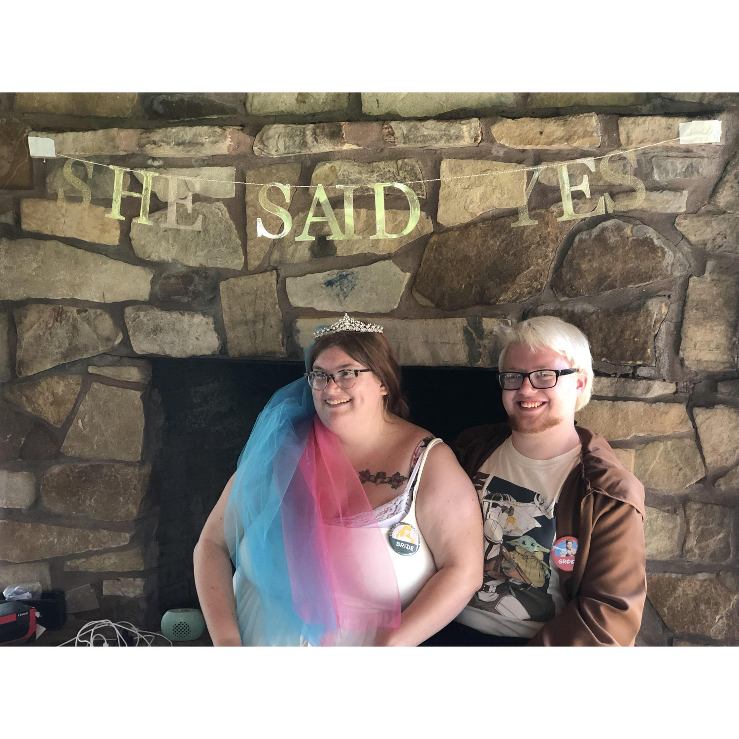 our first picture at our engagement party