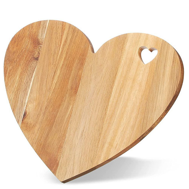 Acacia Wood Cutting Board, 12 x 10 Inch Mother's Day Wooden Bread Board Cheese Serving Platter Serving Charcuterie Board for Meat Cheese and Vegetables