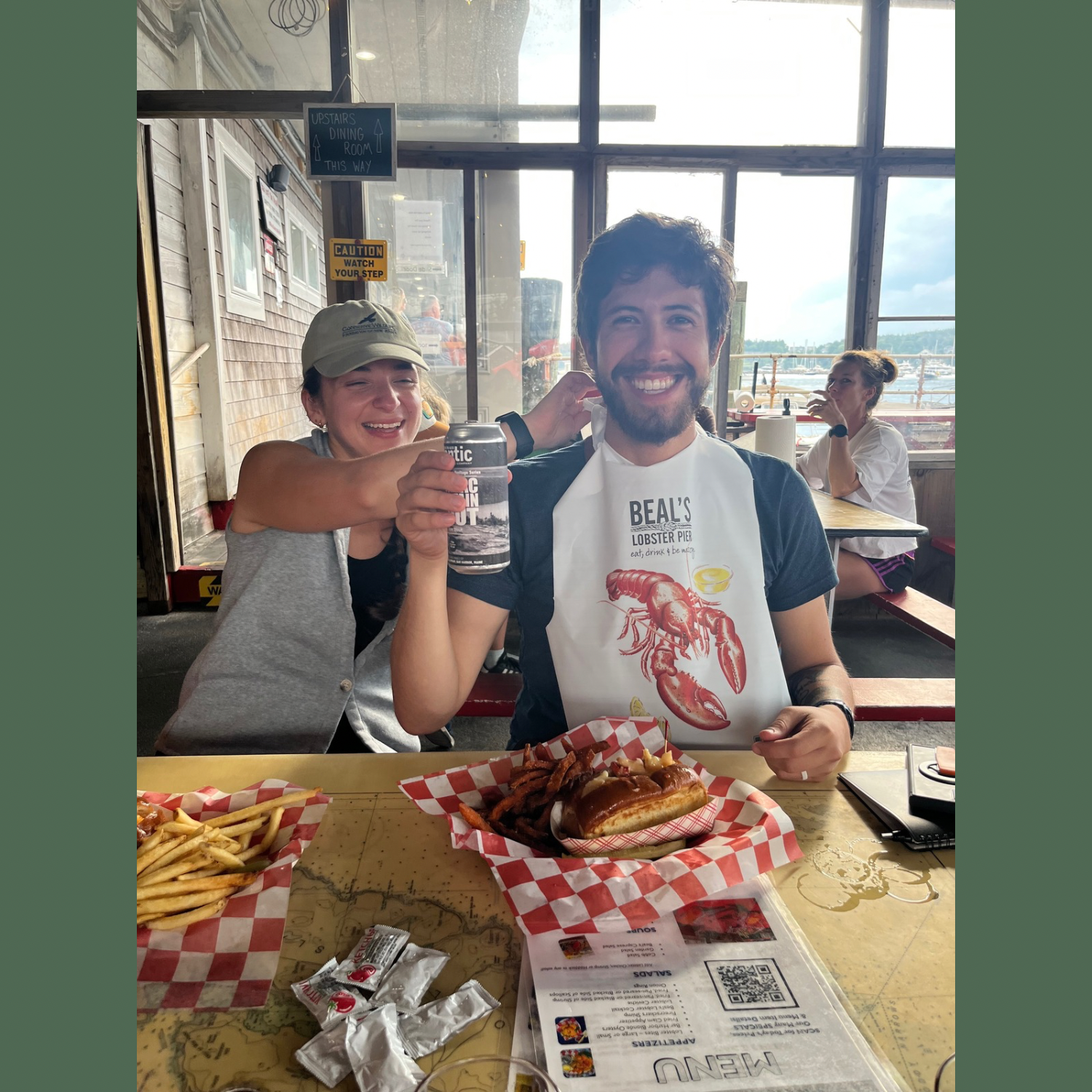 Testing out our future reception spot! Bibs recommended if you're getting the lobster.