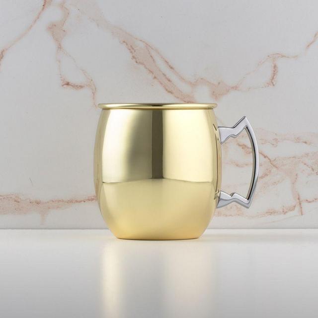 Shiny Gold Moscow Mule Mug, Set of 4