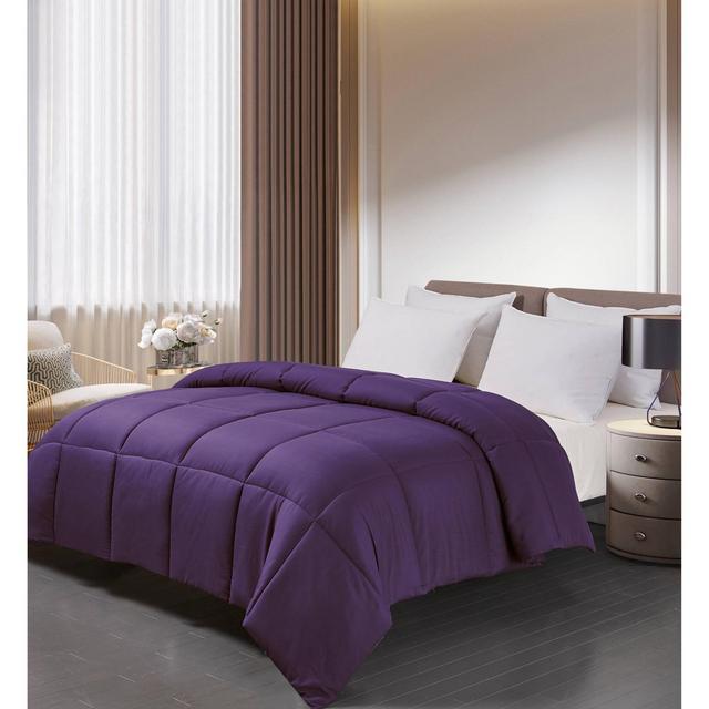 Full/Queen Microfiber Down Alternative Comforter Purple - Blue Ridge Home Fashions