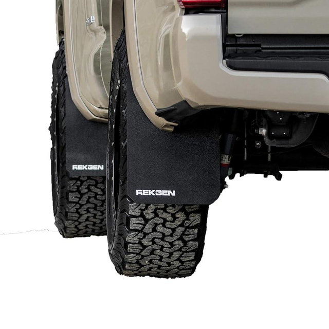 REK GEN Mud Flaps Compatible with Toyota Tacoma Gen3 (2016–2023) - Heavy Duty Mud Guards for Off-Road Protection - Easy Install - Durable Toyota Tacoma Accessories - USA Made (Stock, White)