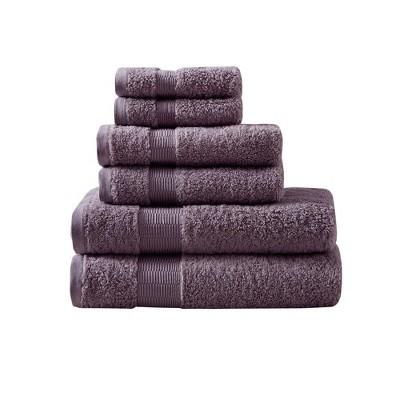 30&#34;x54&#34; 6pc Luxor Egyptian Cotton Towel Set Purple