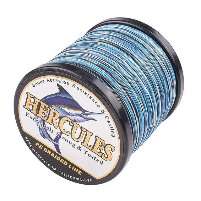 HERCULES Cost-Effective Super Cast 8 Strands Braided Fishing Line 10LB to 300LB Test for Salt-Water,109/328/547/1094 Yards(100M/300M/500M/1000M),Diam.#0.12MM-1.2MM,Hi-Grade Performance,Variety Colors