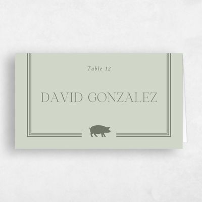Grassy Sage, Green Wedding Place Card - Teagan Pork