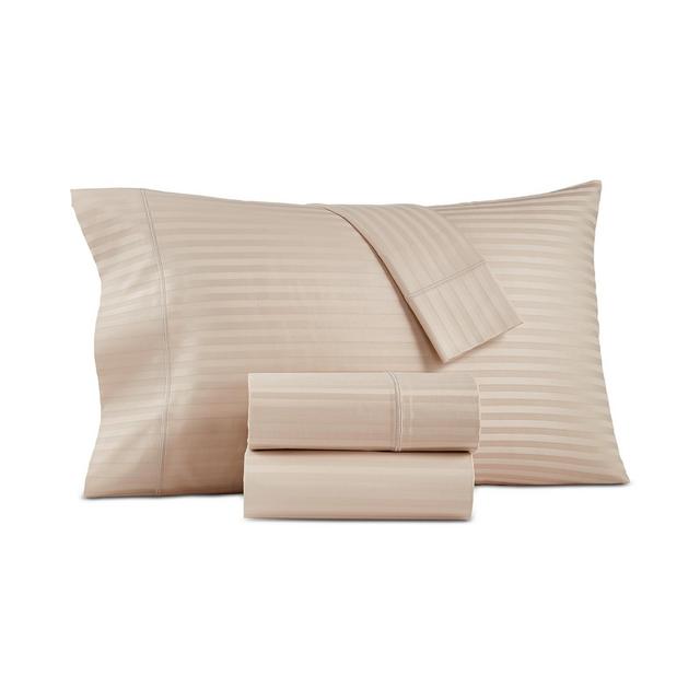 Charter Club Sleep Luxe Stripe 100% Pima Cotton 1000 Thread Count 4 Pc. Sheet Set, Queen, Created for Macy's
