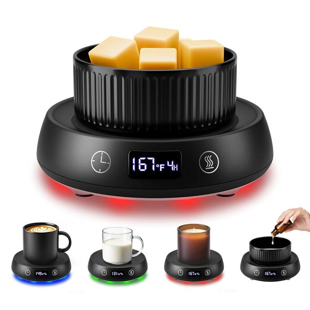 Mug Warmer for Desk, Electric Coffee Cup Warmer Candle Warmer 1-9H Delay Start & Auto Shut Off Timer, 3 Temperature Setting Smart Tea Beverage Coffee Warmer Wax Melt Warmer Scented Oil Wax Cube Melter
