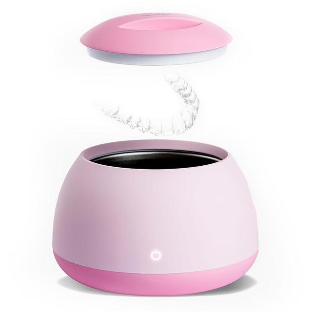 Zima Dental Pod | Rose Pink | Ultrasonic Retainer Cleaner Machine | Aligner, Nightguard, Mouth Guard, Denture Cleaner | Oral Dental Care FSA HSA Approved