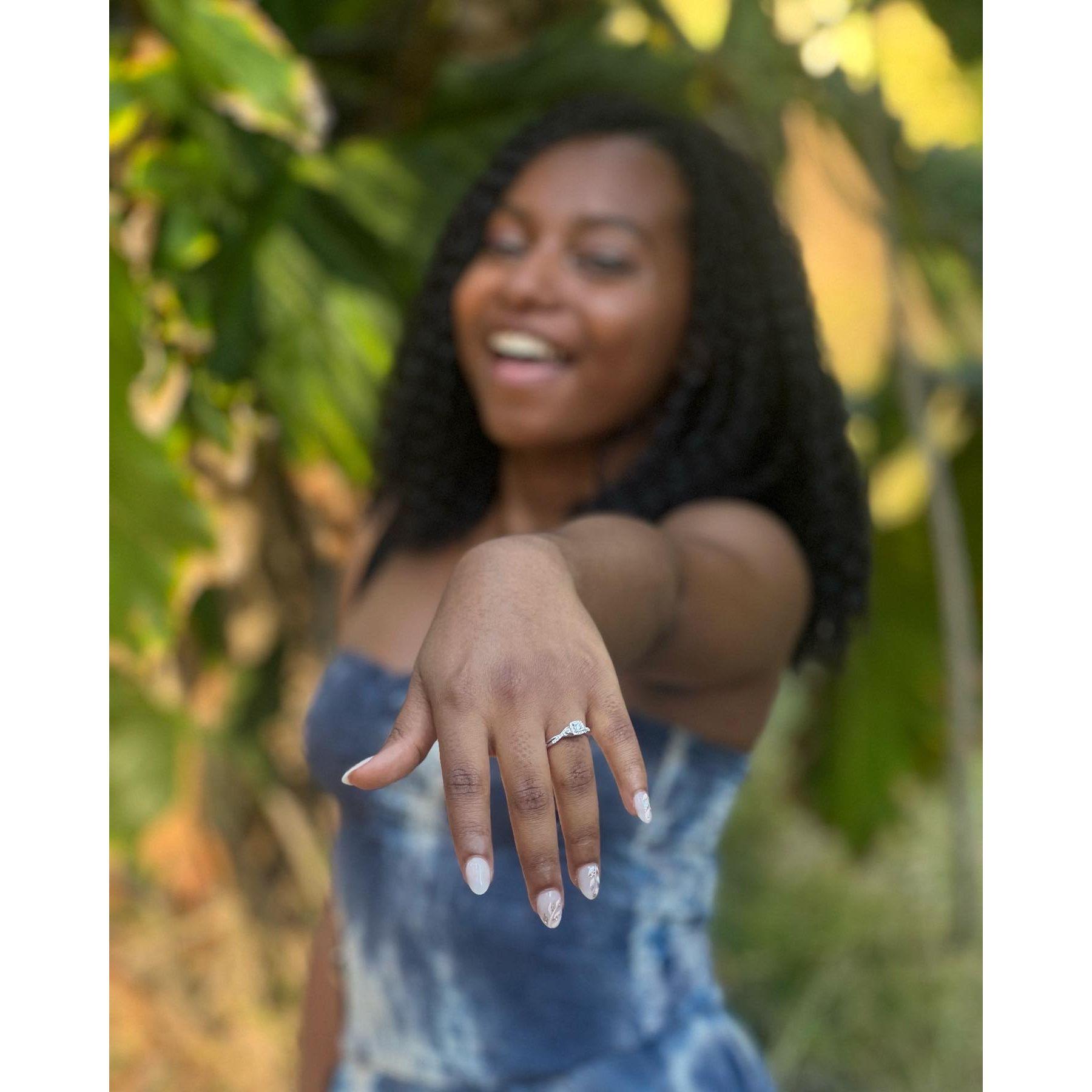 The day he asked, and she said yes!