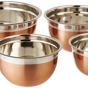 ExcelSteel Copper Tone Stainless Steel Mixing Bowls (Set of 4)