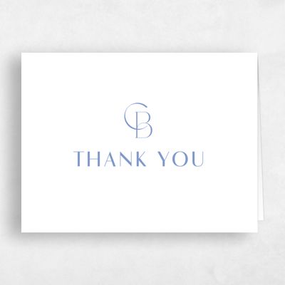Dark Pastel Blue Wedding Thank You - Kenai Landscape