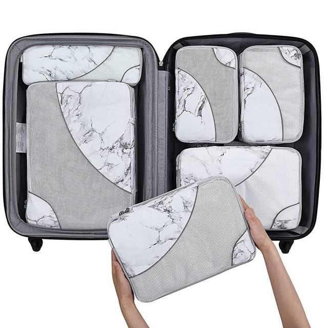 OlarHike 6 Set Packing Cubes for Travel, 4 Various Sizes(Large,Medium,Small,Slim) and 9 Color Options, Luggage Organizer Bags for Travel Accessories Travel Essentials, Travel Cubes for Carry on Suitcases…